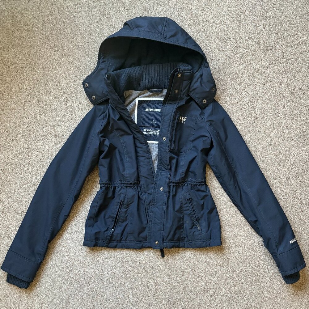 Abercrombie Fitch 1892 A&F Bomber Jacket Navy Blue All Season Weather Warrior